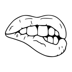 outline drawing of a lips