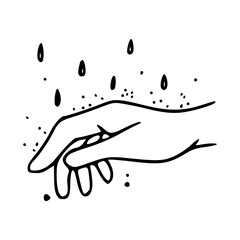 hand gesture and water splash