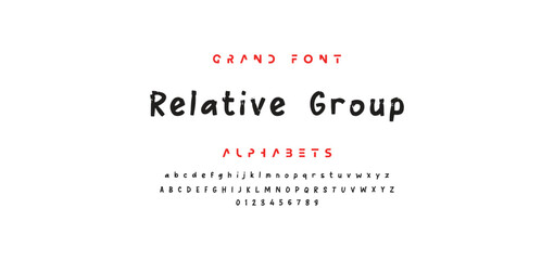 Brush Font. Hand Lettering Sketch Font. Vector Alphabet