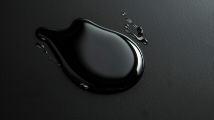 Drop of black liquid on black surface