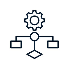Work process automation concept. Vector linear icon isolated on white background.