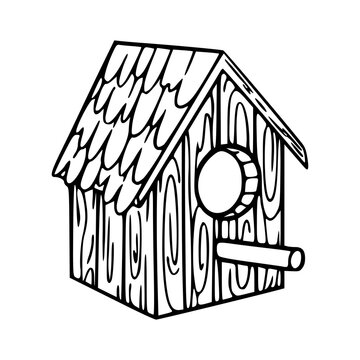 recommend clip art: vintage style birdhouse vector with wood texture