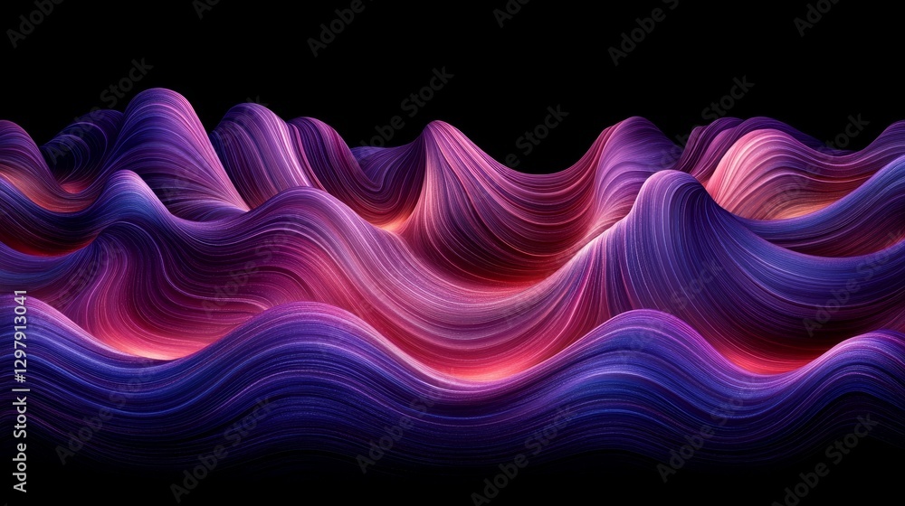 Aufkleber abstract iridescent wave background with glowing elements shimmering fluid design for digital art an