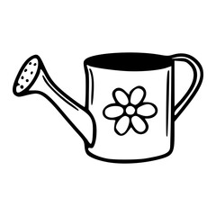 watering can and flowers