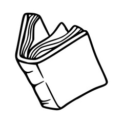 outline drawing of an open book vector graphic