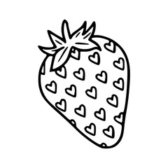 vector illustration of a strawberry with love