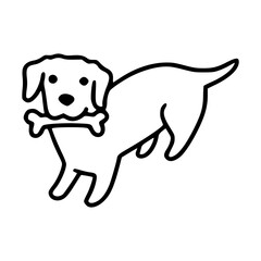outline doodle of a funny dog