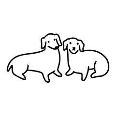 outline doodle of a funny dog