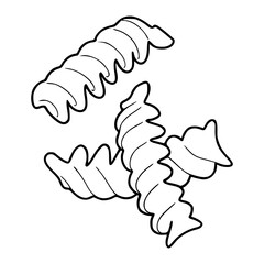 outline drawing of a fusilli pasta