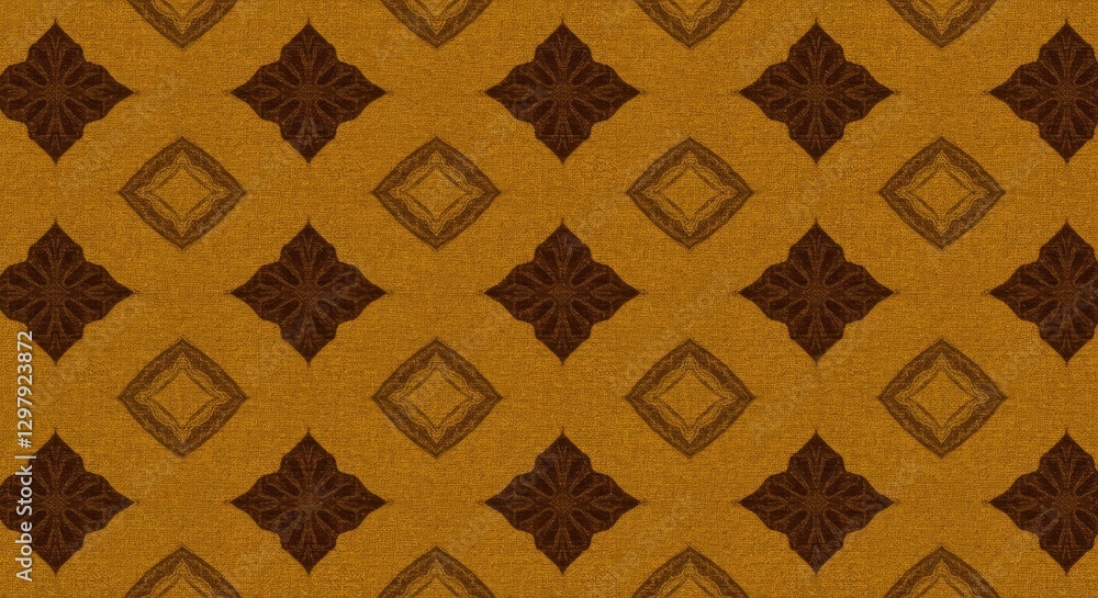 Poster ornamental symmetry: an intriguing visual texture featuring a repeated pattern of geometric floral m