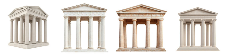Fototapeta premium Majestic Classical Architecture of Ancient Greek and Roman Temples Iconic columns pediments and facades of historic landmarks depicting the grandeur of classical civilization