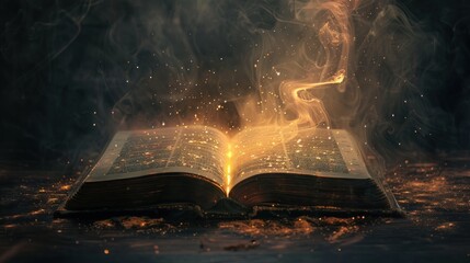 Magic Book with Smoke and Sparks