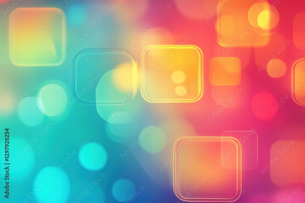 Poster Colorful abstract background with blurred shapes and soft light creating a vibrant, inviting atmosphere. Generative AI