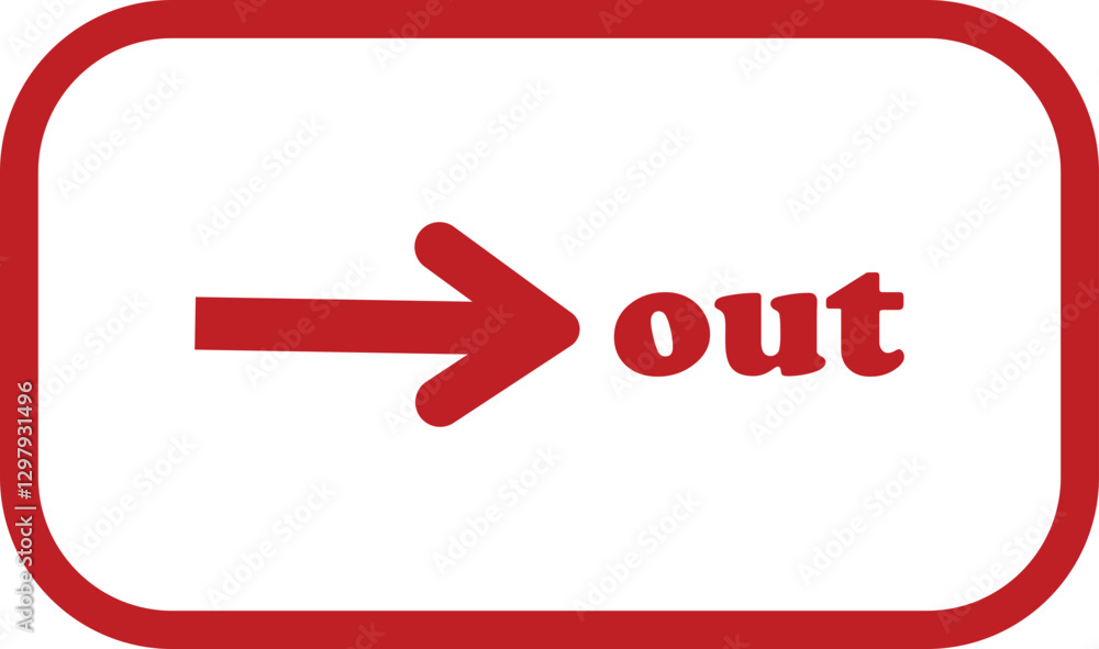 Fototapete out arrow icon. simple arrow big vector isolated on transparent background. red or red street sign w