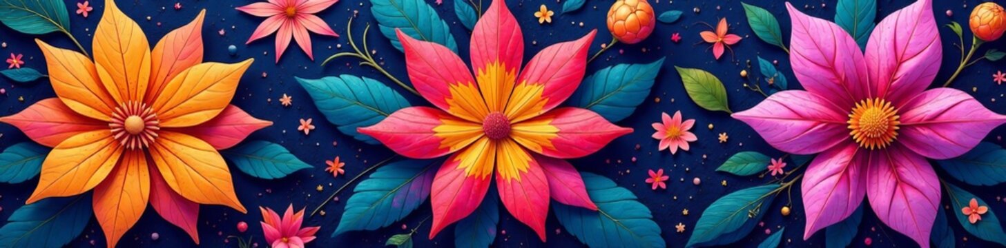 Vibrant starflower quilt with seamless design, seamless, quilting, traditional