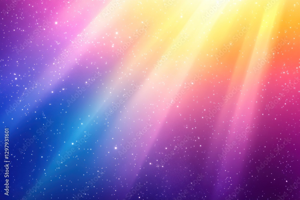 Poster colorful abstract background with light rays and sparkles.