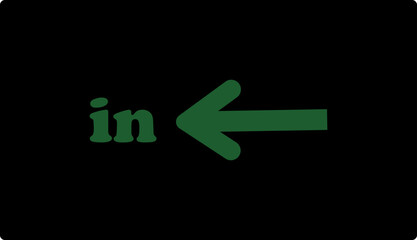 IN arrow icon. Simple arrow big vector isolated on transparent background. Red or green street sign with flat arrow pointing right and left signboard on road for pointing direction