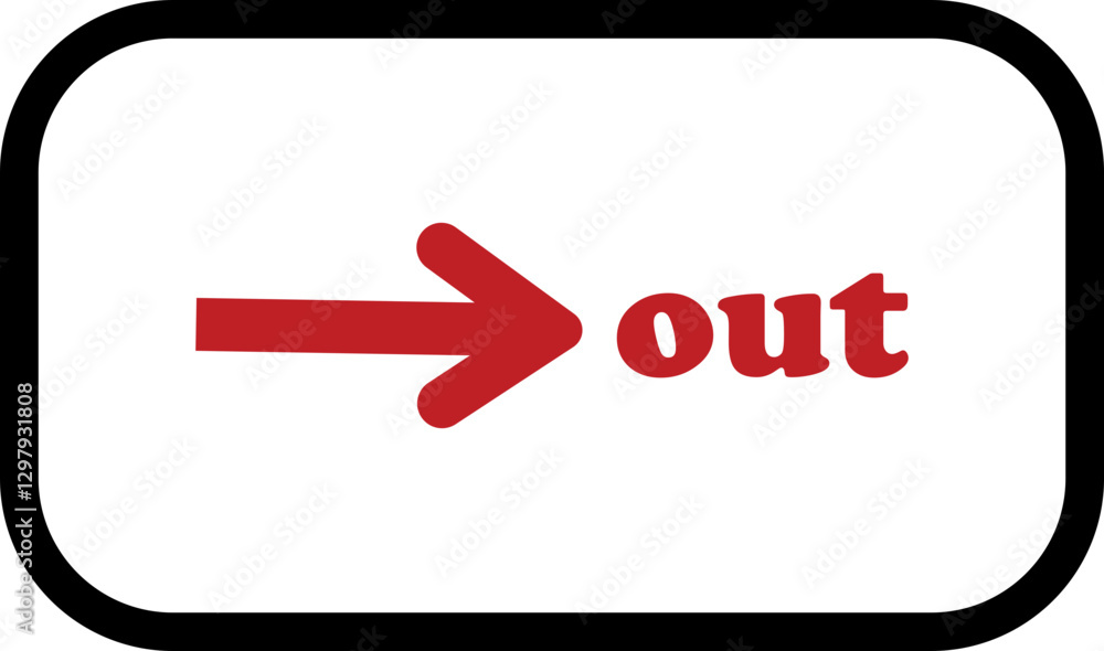 Fototapete out arrow icon. simple arrow big vector isolated on transparent background. red or red street sign w