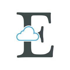 Initial Cloud Logo Combine With Letter E Vector Template