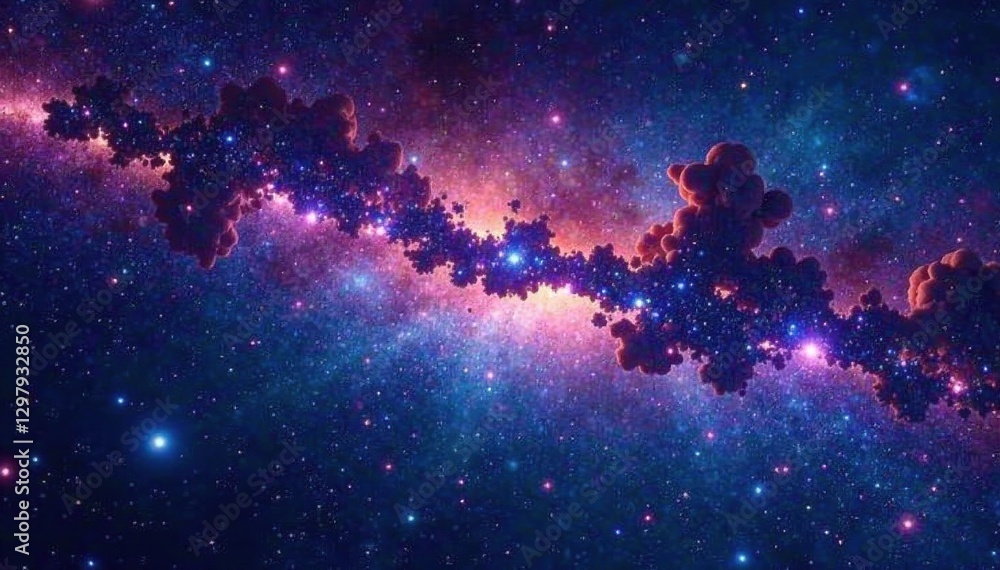 Wall mural celestial backdrop of stars and galaxies in deep space, galaxy, celestial, cosmos