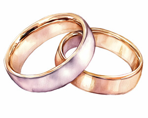 Watercolor illustration of wedding rings