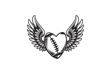 Flying Football with Wings vector