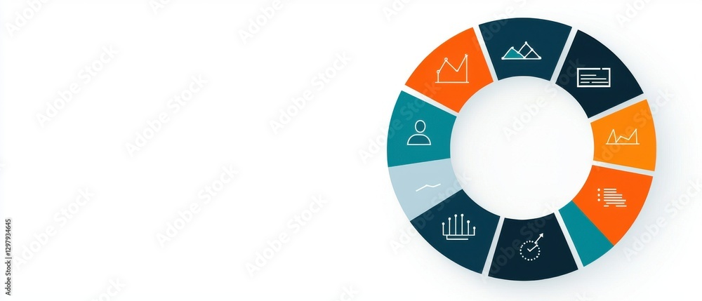 Poster data analysis infographics concept. circular infographic for data analysis and visualization