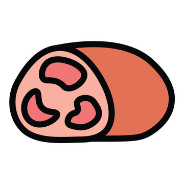 sliced meat cartoon style clip art preview
