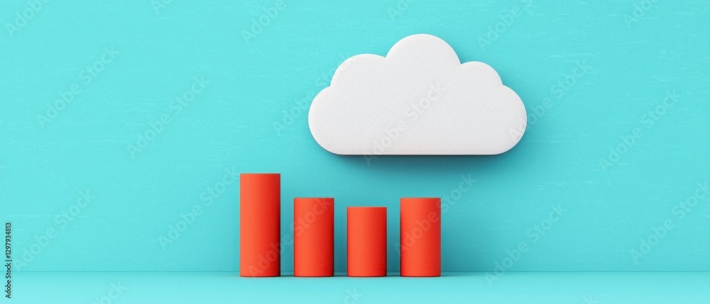 Poster data analysis infographics concept. cloud data analytics infographic showcasing advanced digital tra