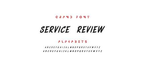 Lettering font isolated on white background. Texture alphabet in street art and graffiti style. Grunge and dirty effect.  Vector brush letters.