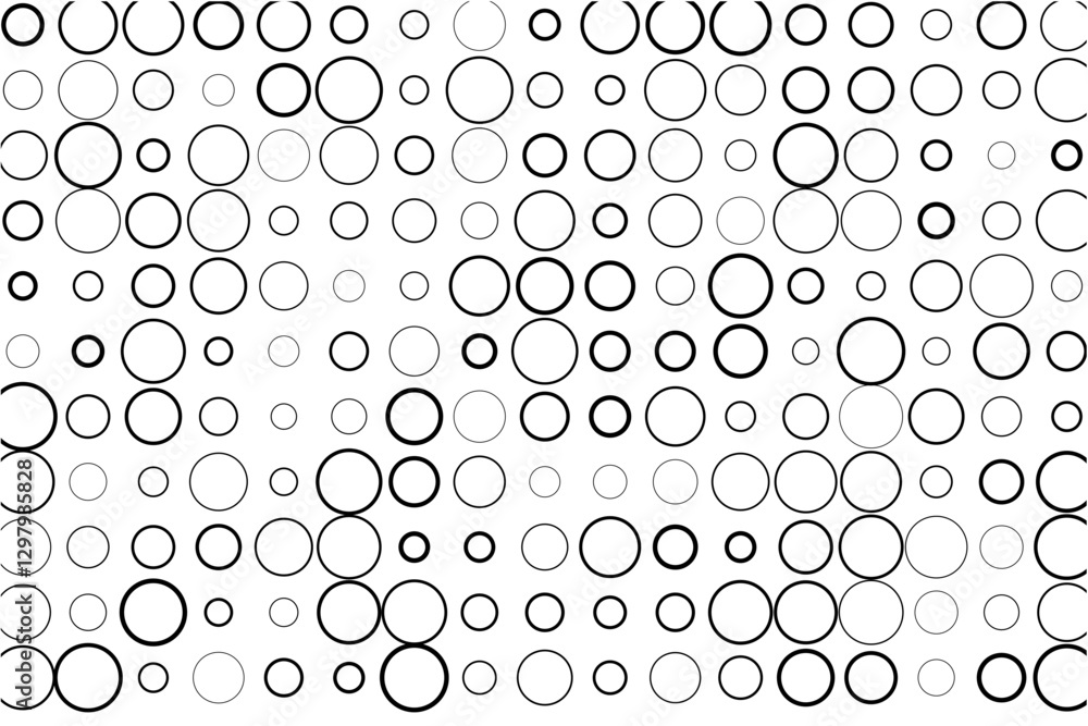 Aufkleber Geometric arrangement of variable circles in grid