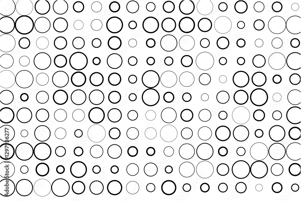 Aufkleber Minimalist pattern of randomized circles in grid