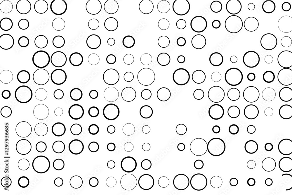 Poster Minimalist design with intermittent missing circles pattern