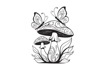 Enchanted Forest Butterflies vector