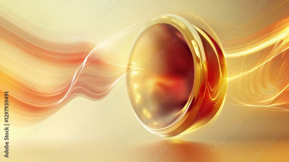Poster 3d speakers radiating vibrant light waves in an abstract atmosphere. generative ai