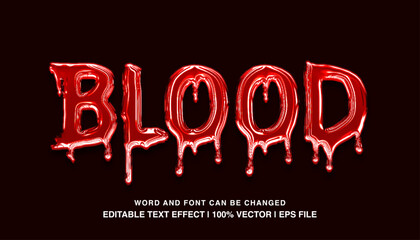 blood editable text effect