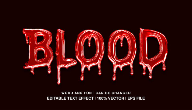 blood editable text effect
