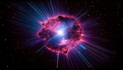 Obraz premium 초신성 충격파와 성간 구름의 폭발