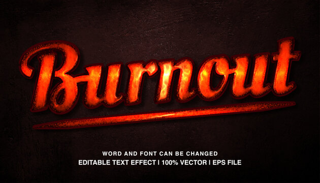 Burnout red editable text effect