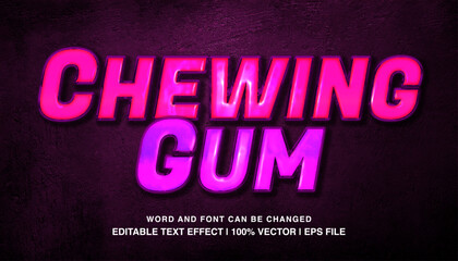 Obraz premium Chewing gum editable text effect