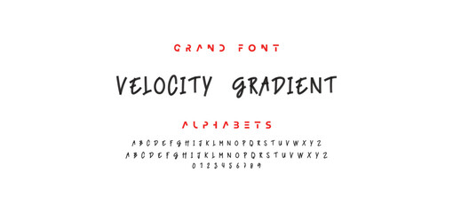 Lettering font isolated on white background. Texture alphabet in street art and graffiti style. Grunge and dirty effect.  Vector brush letters.
