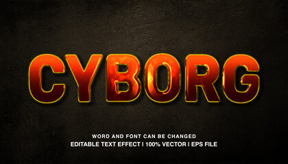 editable text effect Cyborg red