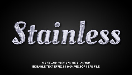 editable stainless metal chrome typeface
