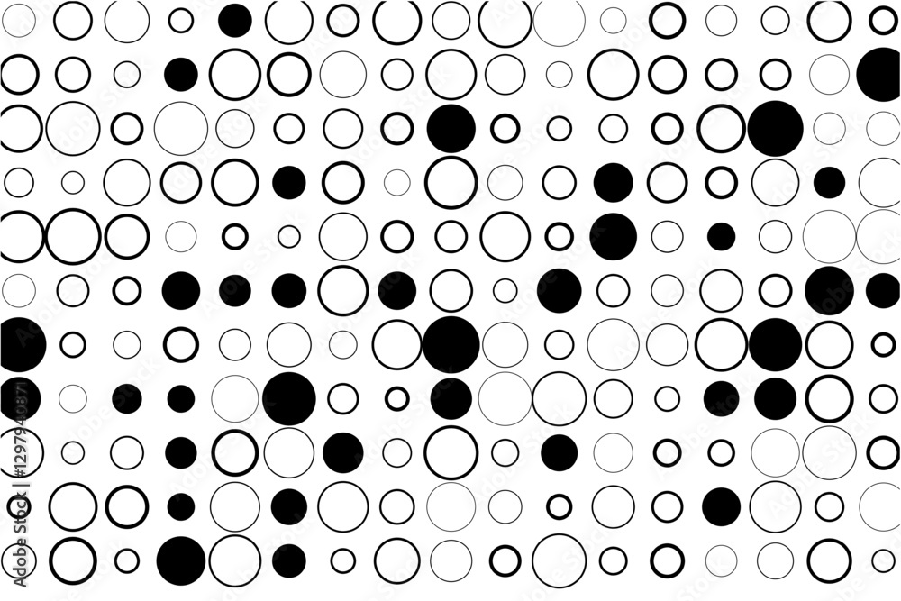 Aufkleber geometric pattern of fully present circles with selective black