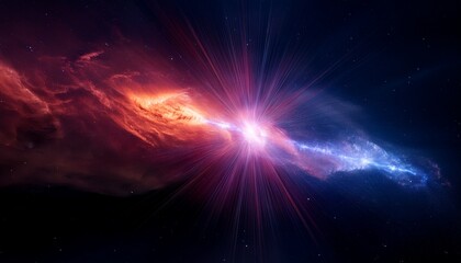Obraz premium 초신성 충격파와 성간 구름의 폭발