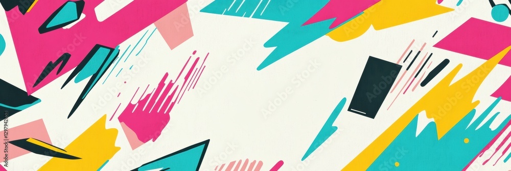 Aufkleber Dynamic abstract pattern featuring vibrant colors and geometric shapes with a contemporary aesthetic. Generative AI