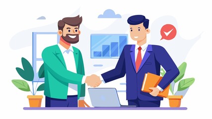 The image powerfully conveys the sense of accomplishment and mutual agreement achieved during a successful job interview, captured in a closeup of a firm handshake.