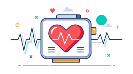 This image provides a clean representation of a heart rate monitor showing a healthy pulse against an uncluttered white background, ideal for medical infographics, health and wellness websites, or fi