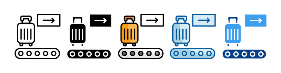 Baggage Collection Icon Set Multiple Style Collection