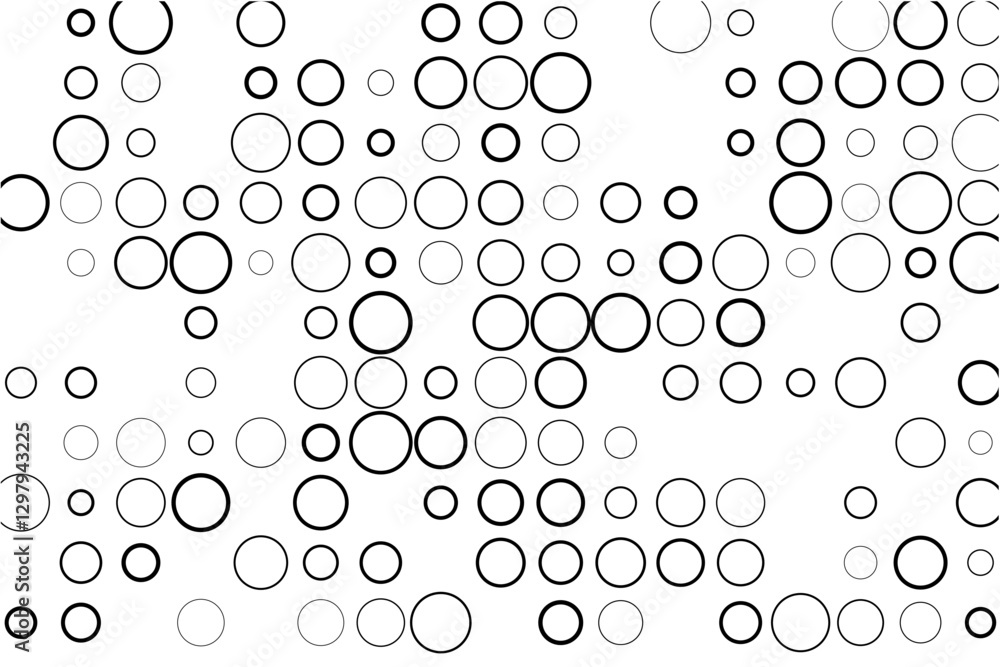 Leinwandbilder Abstract grid with randomly missing circles on white